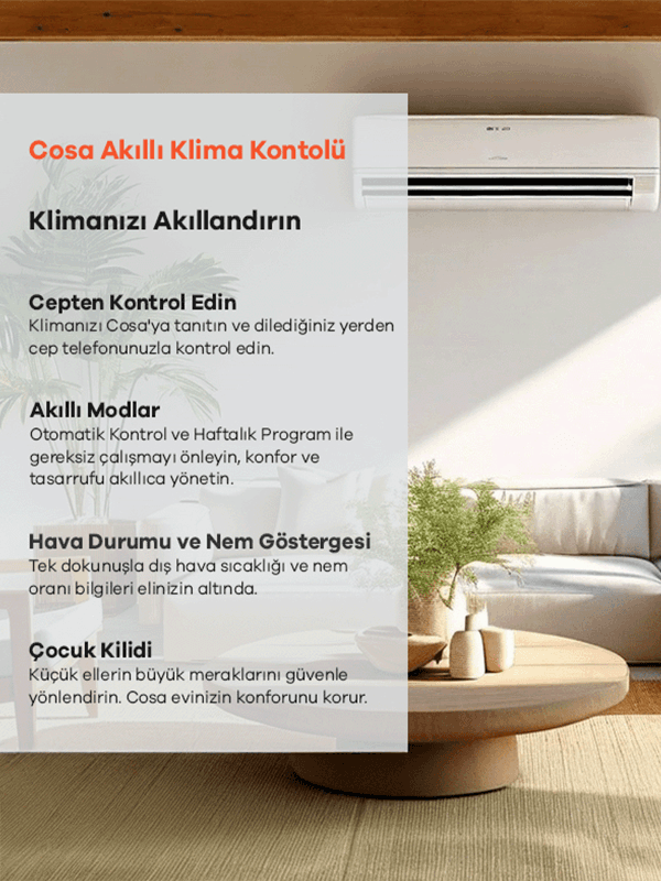 Cosa P5TR-09-AC-W Akıllı Klima Kontrolü - Beyaz Termostat 1