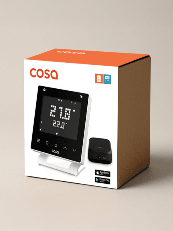 Cosa P5TR-22-AC-INV Akıllı Siyah Yerden Isıtma ve Klima Termostatı 3